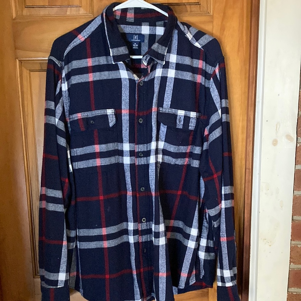 George blue flannel shirt